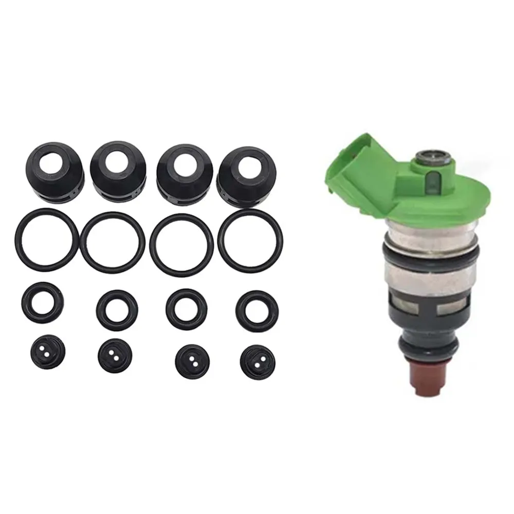 4 Sets Injector Repair Kits Micro Filter Oring Gasket Pintle Cap 01101 For 195500-2370 For Mazda 929 Base Sedan 4-Door 3.0L