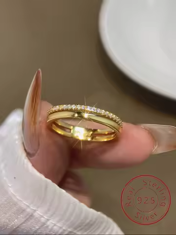 925 Sterling Silver Gorgeous Sparkling Classic Zircon Ring For Women Engagement Wedding Luxury Fashion High Quality Fine Jewelry