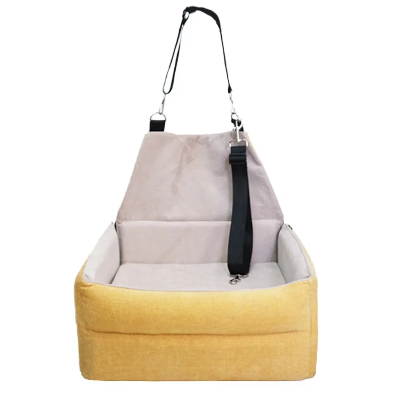 

New Color Yellow Luxury Dog Car Seat Multifunction Dog Car Booster Seat Comfortable Elevated Dog Car Seat