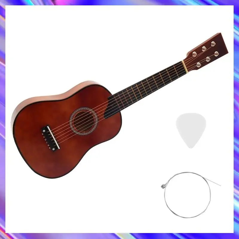 

Quality 25Inch Mini Small Guitar Basswood 6 Strings Acoustic Guitar With Pick Strings For Beginner Children Kids Gift