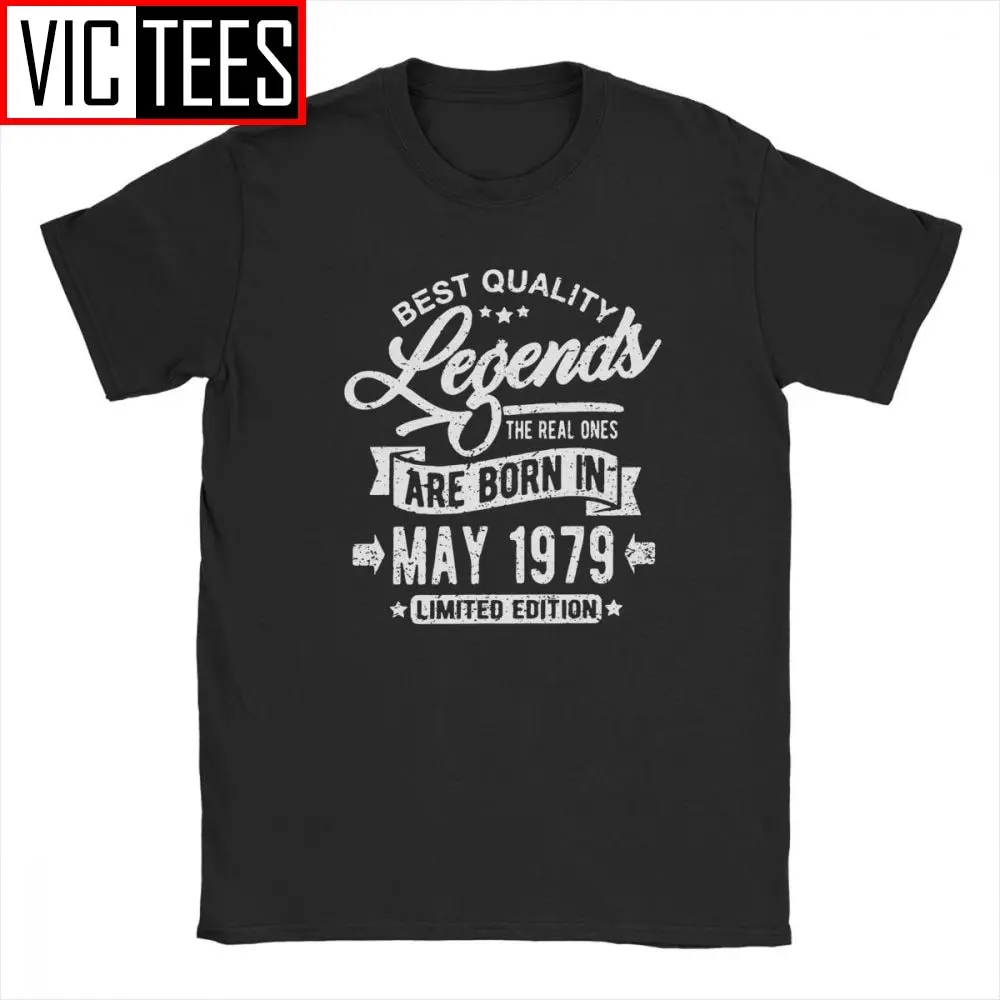 Men T Shirts Are Born In May 1979 Vintage 40th Birthday Gifts Anniversary Tees Tops Cotton Graphic T-Shirt