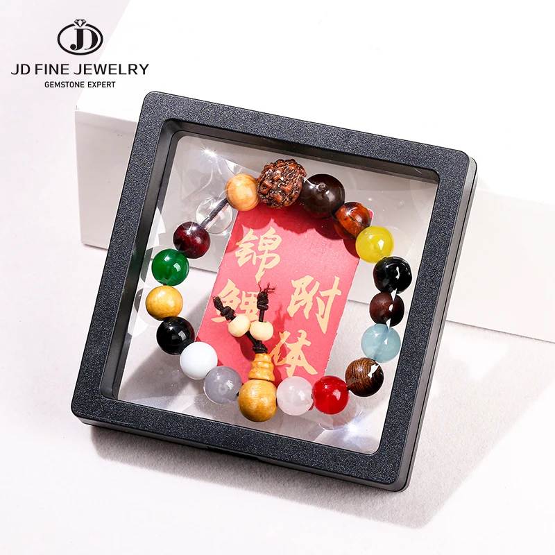 JD Natural Eighteen Seeds Buddhist Wooden Bracelet Women Men Chinese Style Buddha Beads Duobao Hand String With Lucky Card Box