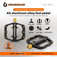 SIXSIXONE SG-004 Pedal de bicicleta de montaña ultraligero CNC aleación de aluminio sellado 3 rodamientos pedales anchos antideslizantes