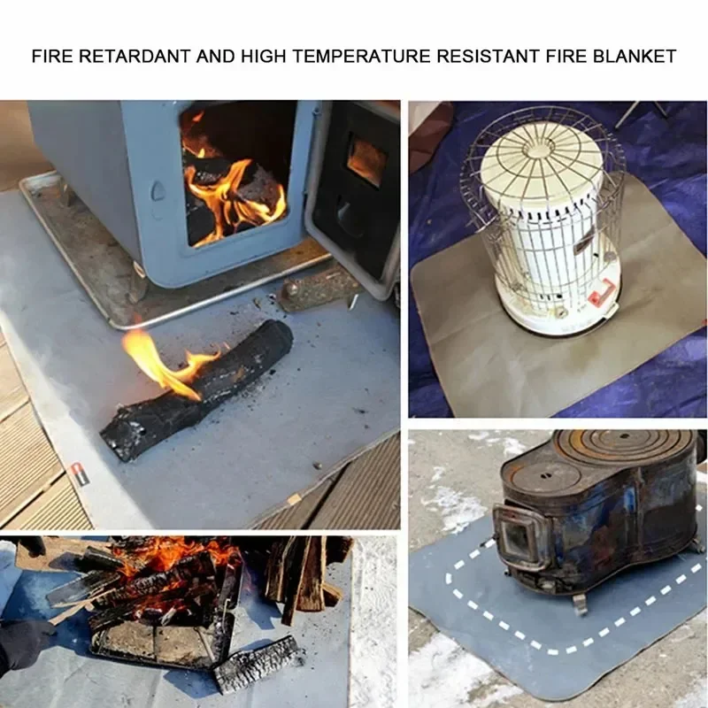 Portable Fire Blanket Protective Patio Insulation Pads Temperature Resistant Flame Retardant Stove Floor Grill Fire Pit Mat