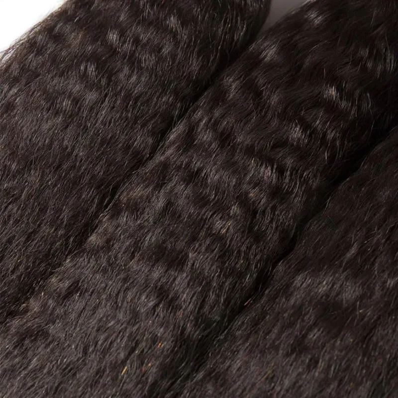 8-28 Zoll Naturfarbenes Kinky Straight Echthaar-Bündel 100g/Stück Brasilianisches Jungfrauenhaar Doppelt gewebte Haarverlängerungen – Detail 5