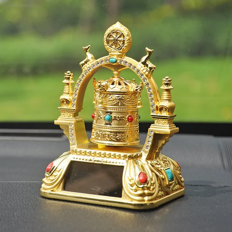 Imagem -03 - Criativo Zinco Liga Oração Roda Decoração de Interiores do Carro Paz e Dinheiro Lucky Fortune Home Office Desktop Artesanato Ornamentos