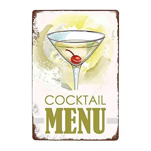 Various Cocktail Menu Retro Metal Tin Signs 8x12 Inch Kitchen Restaurant Poster Pub Bar Club Wall Decor Vintage Tin Sign qqwe-13