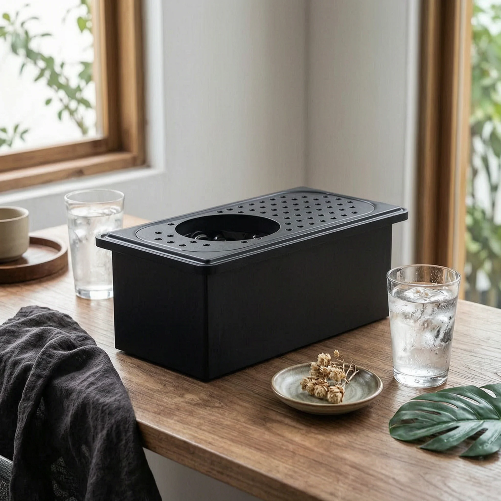 perforated-rectangular-sink-mounted-glass-rinser-hose-connections-bar-counter-cup-washer-countertop-cup-washer