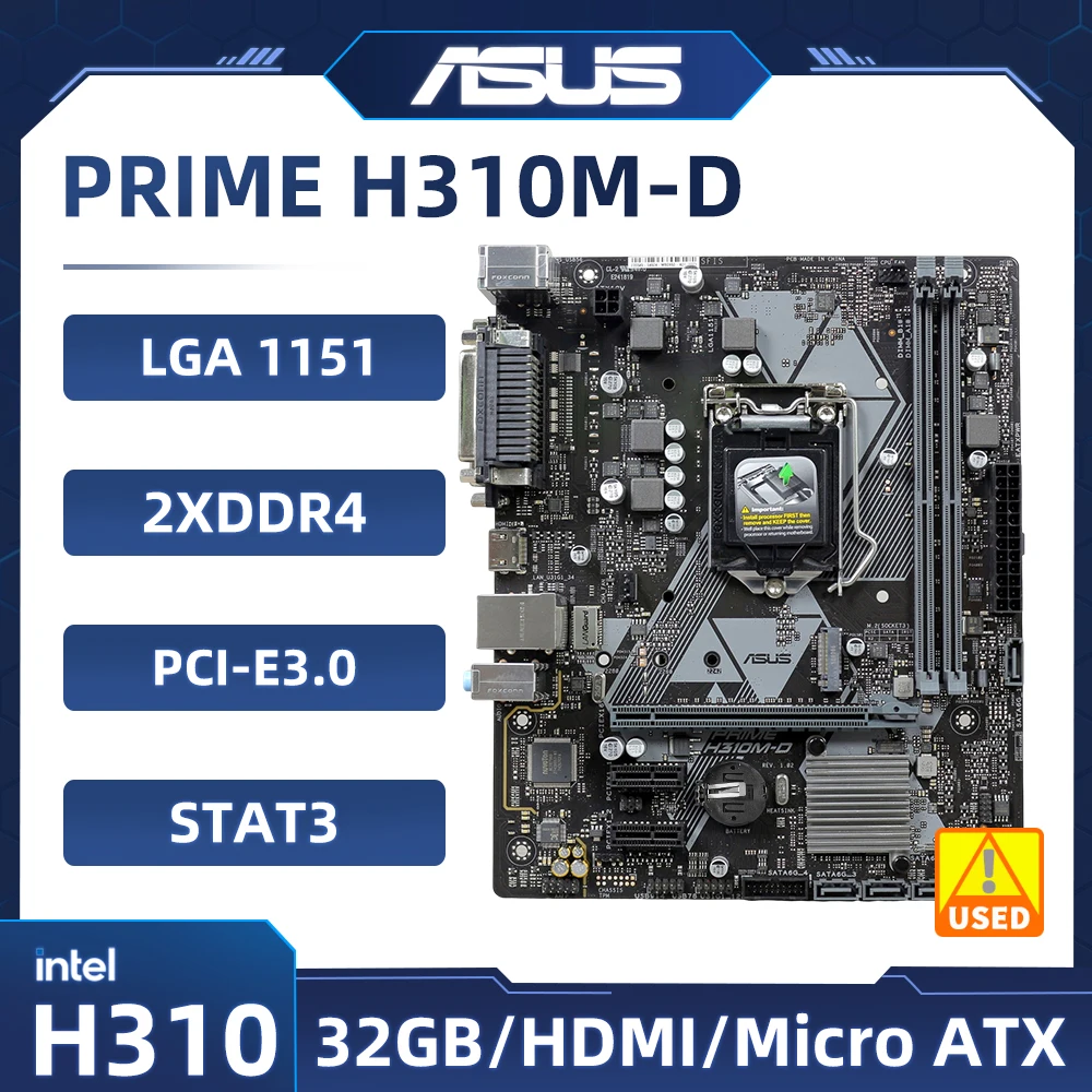 ASUS PRIME H310M-D Motherboard Intel H310 LGA 1151 DDR4 32GB Core i3-8300 9400F 8700 9900K cpu  PCI-E 3.0 M.2 Micro ATX