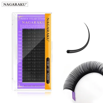 NAGARAKU 16 줄 클래식 개별 속눈썹 연장 속눈썹, 프로페셔널 매트 블랙, 부드럽고 자연스러운