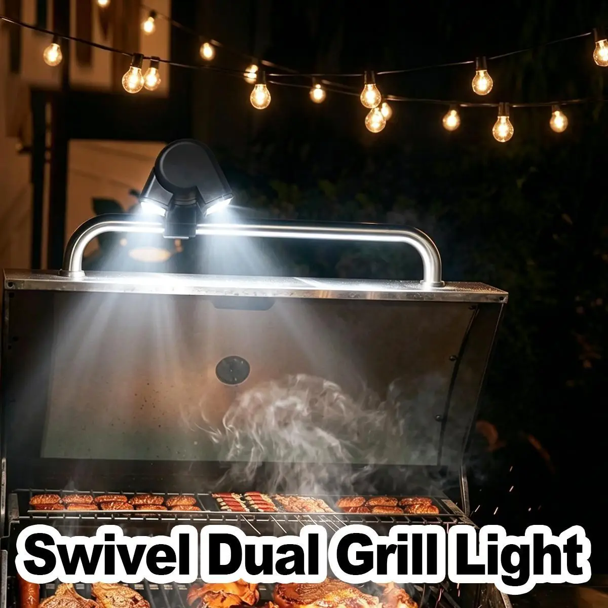 

LED Dual Head Grill Light Battery Powered with Flexible Gooseneck and Clip for Camping Tent Lights Outdoor Garden BBQ Accessorie