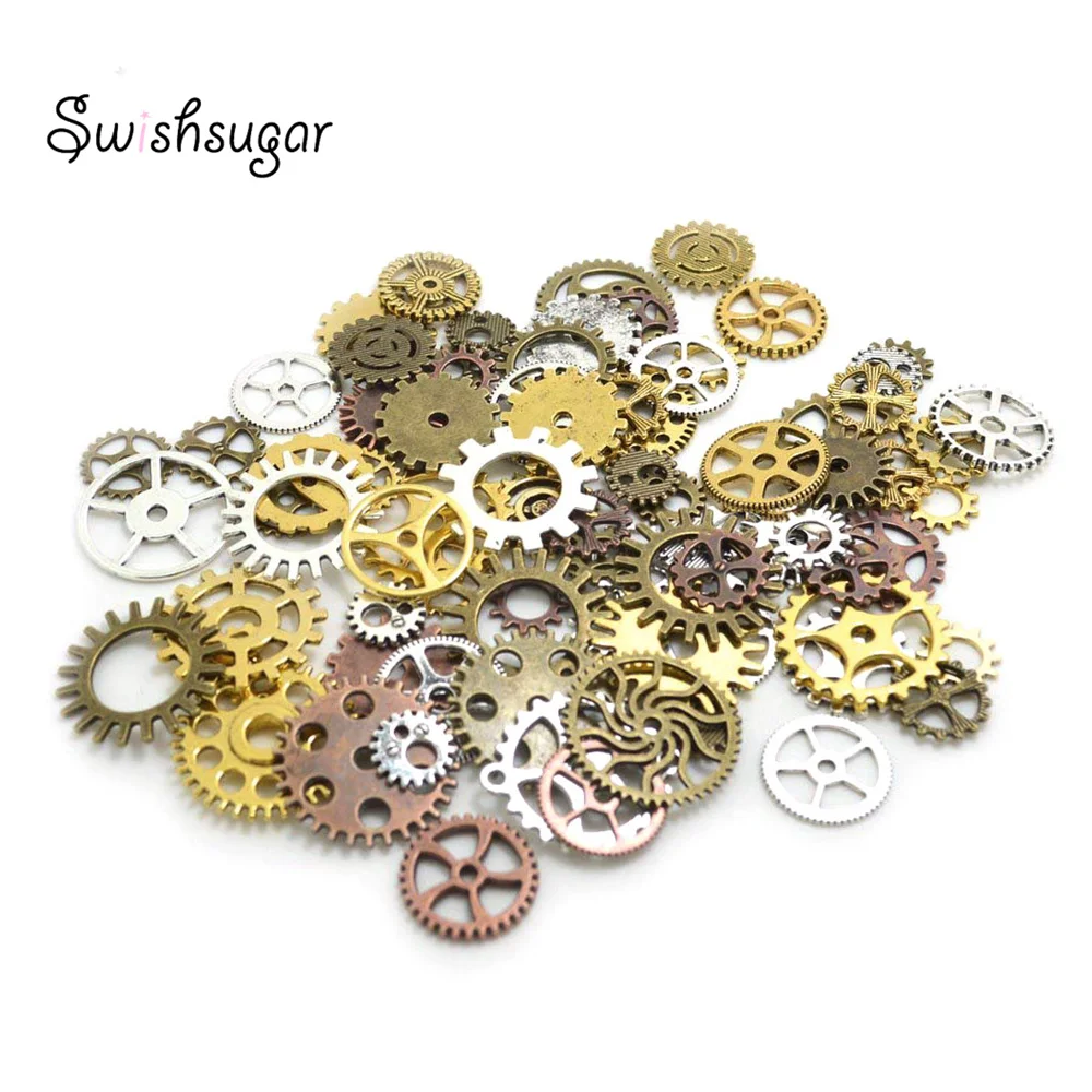 36pcs  Mixed Size Antique Colors Metal Mechanical Steampunk Cogs Gears Charms Pendant For DIY Jewelry Making Accessory image 5