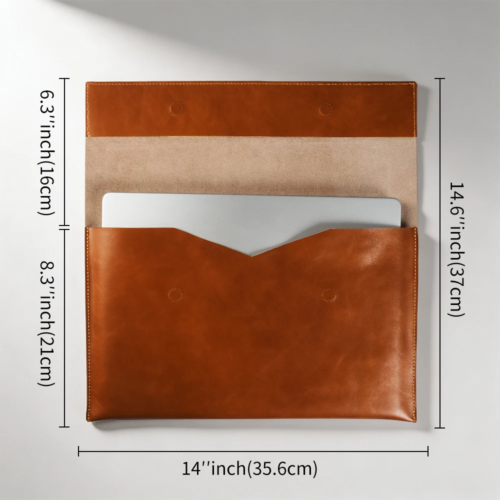 Laptop Genuine Leather Bag For Macbook Neo A18 A3404 Pro 16 A3428 A3429 Pro 14 A3426 A3427 A3434 Air 13 A3240 A3449 Air 15 A3448