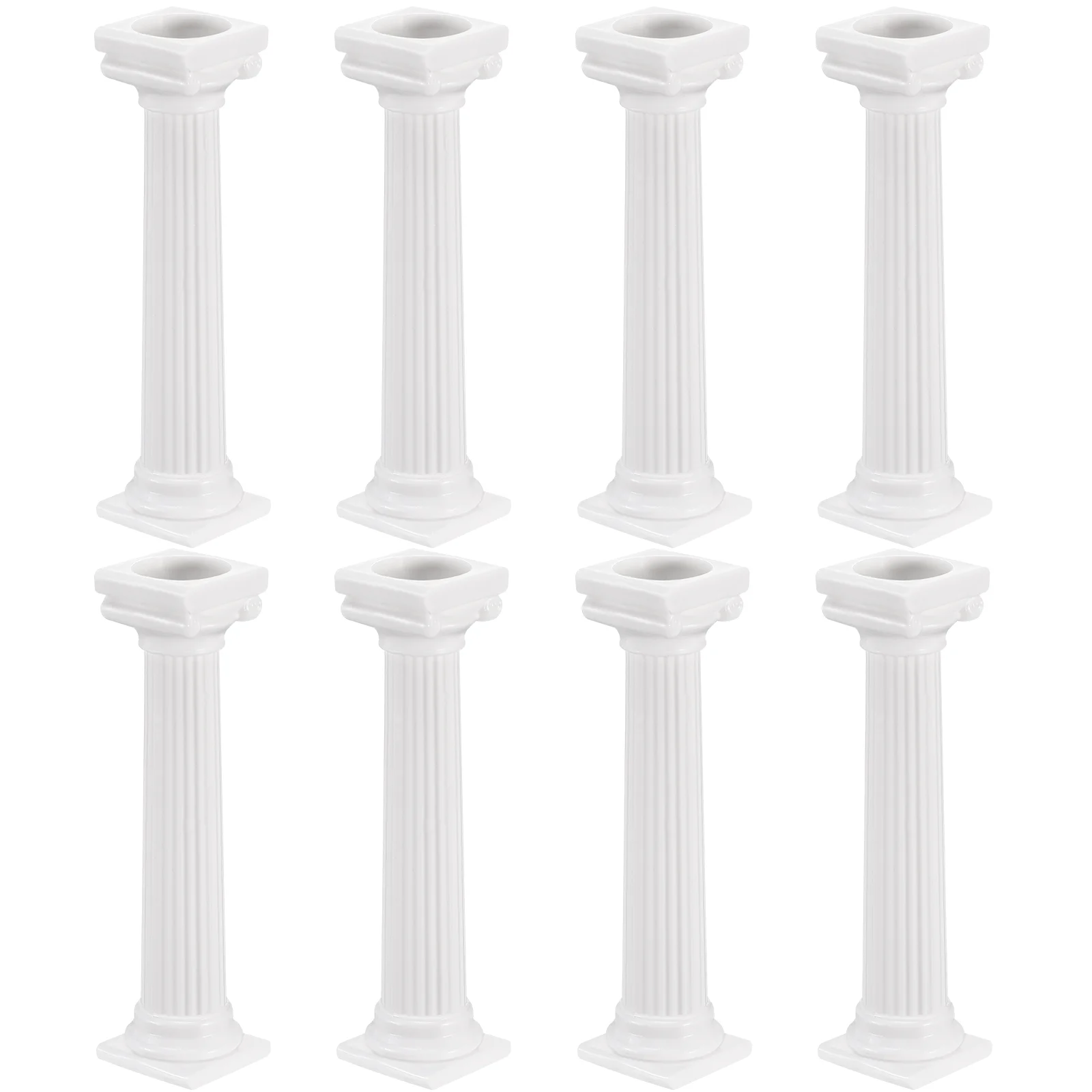 8 Pcs Roman Pillar Cake Stand for Special Occasions Display Statue Multi-layer Desert Table Small Plastic Stands