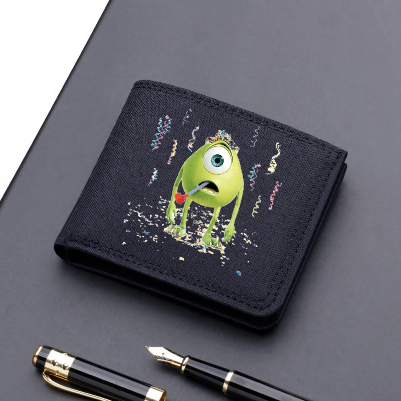 Monsters University Canvas Men Wallet Card Holder Wallet Male Money Bag ID Photo Bank Holder Short Purse Credit Card Case Bag