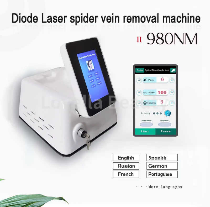 

Multifunction 980nm Diade Laser Vascular Spider Vein Removal Machine Nails Fungus Removal Skin Rejuvenation Beauty Equipment