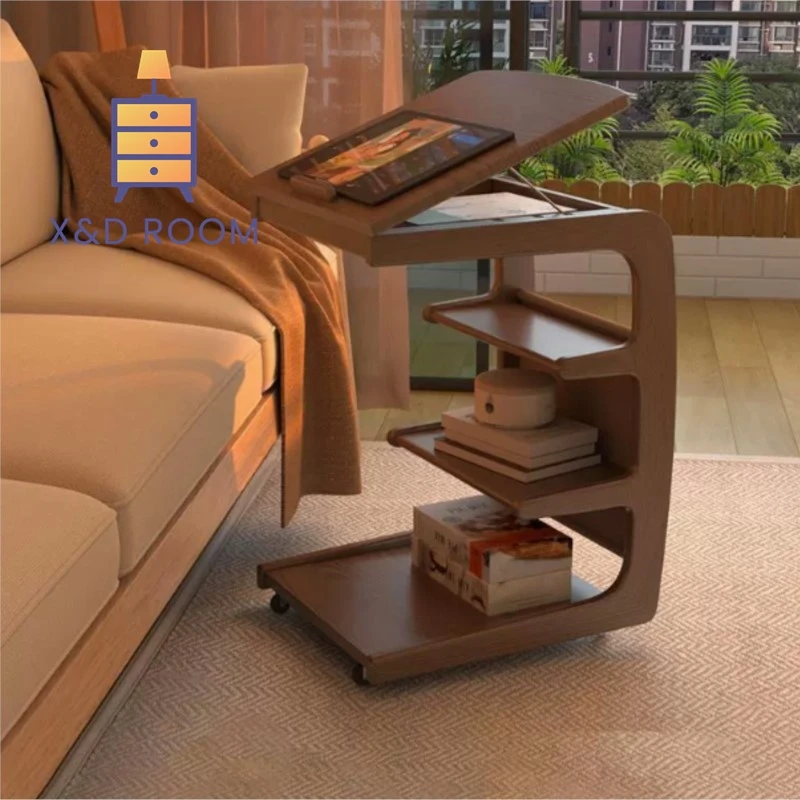 

Solid Wood Sofa Side Several Movable Living Room With Wheel Side Cabinet Bedside Shelf Simple Household Coffee Small Table