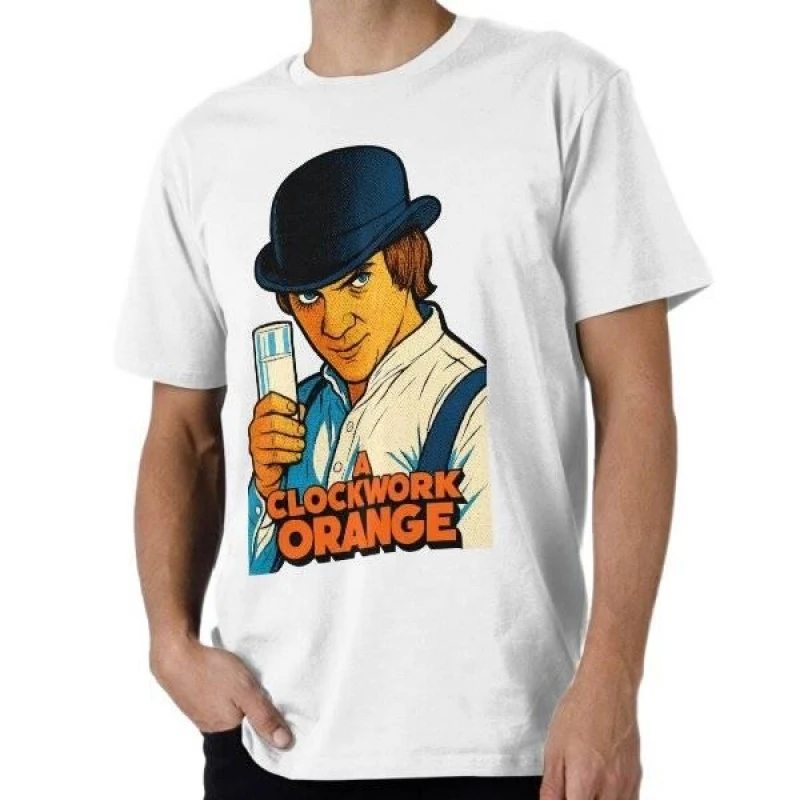 

0423 Vintage 90's A Clockwork Orange Horror Gift t shirt 100% cotton Short Sleeve Graphic Clothes All size tops S-6XL