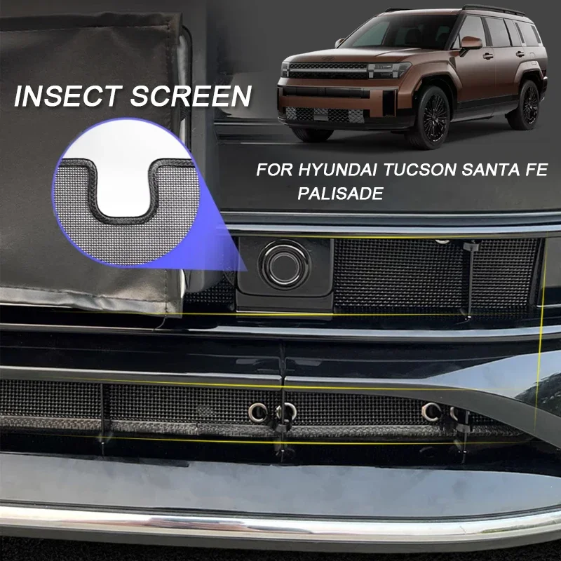 4PCS For Hyundai Palisade LX2 SANTA FE TM MX5 TUCSON NX4 2018-2026 Car Insect-proof Air Inlet Protection Cover Airin Insert Net