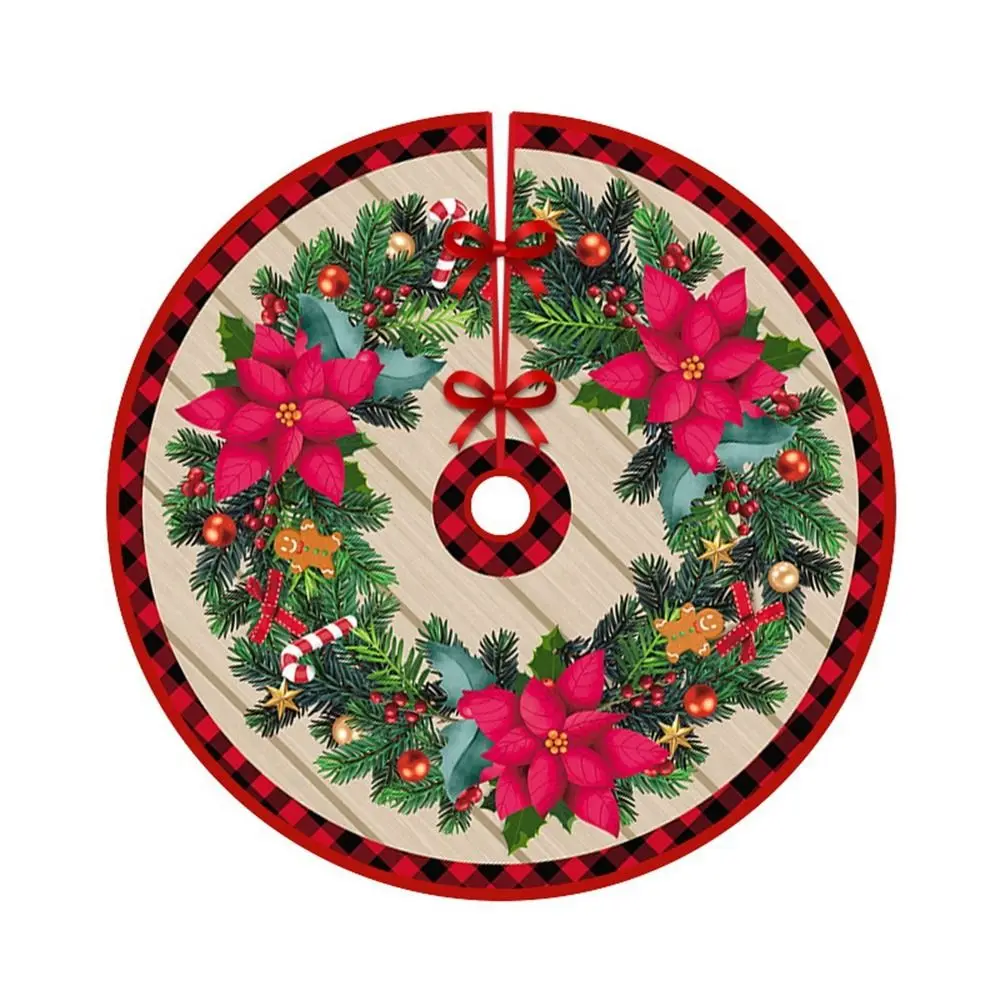 Party Decor Christmas Tree Skirt Merry Christmas Snowman Santa Elk Outdoor Blanket Tree Accessories Happy New Year