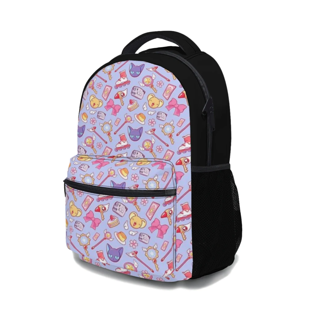 New Fashionable  Sakura Card Captor - Violet Backpack Bag Large Capacity Trendy Book Bag Multi-pockets Adjustable 17inch