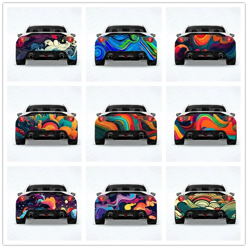 

Abstract Japanese Pattern Car Rear Wrap Car Stickers Car Decal Creative Sticker Cars Body Appearance Modification Stickers