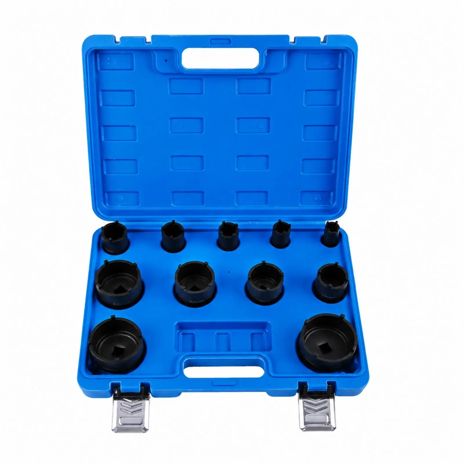 Heavy Duty Axle Shaft Socket Wrench 11PC Set with Molded Case for Wheel Hub Bearing Nut Removal and Installation
