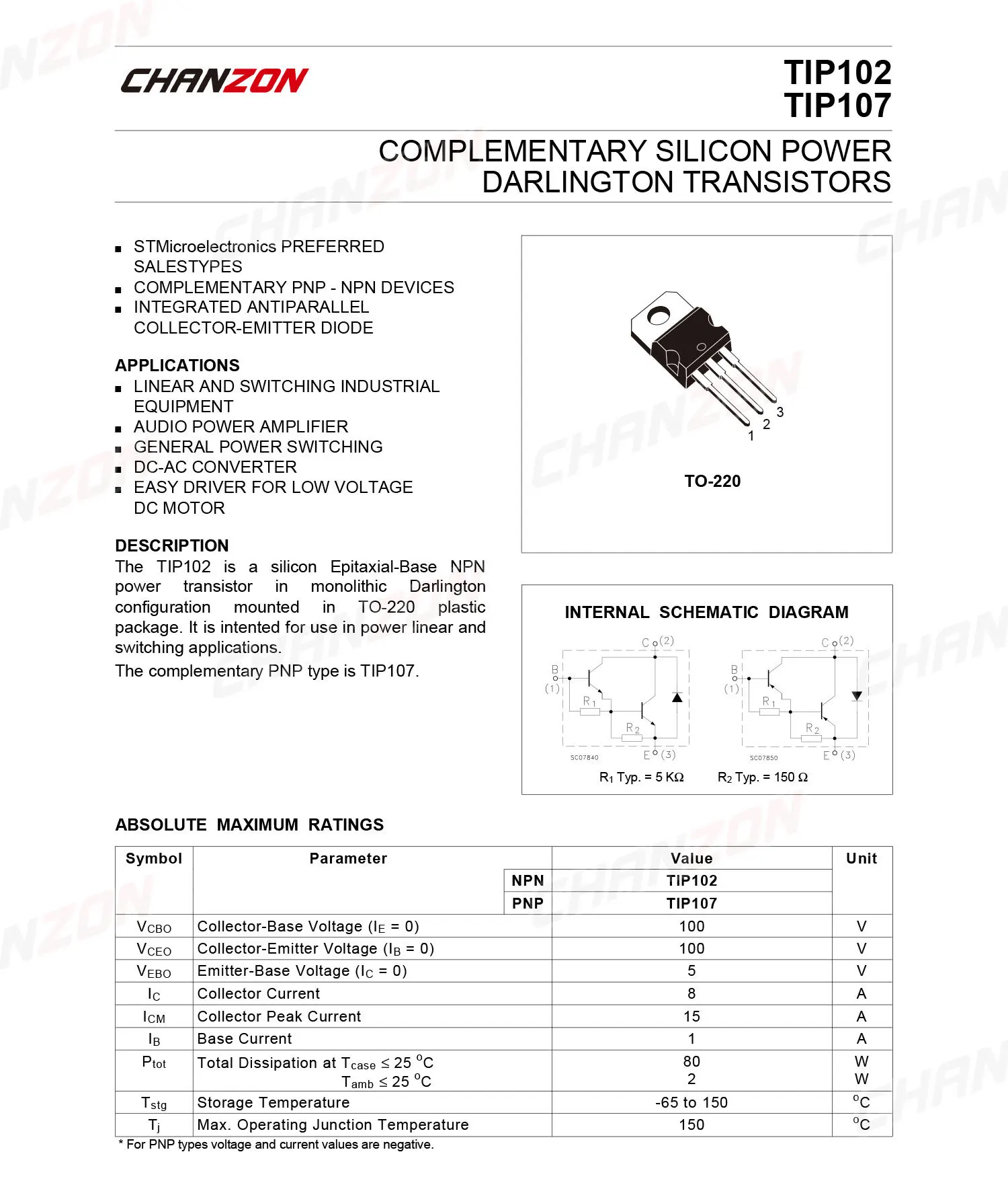 10pcs TIP102 TO-220 NPN Power Transistor Bipolar Junction BJT Powerful Triode Tube Fets Tip 8A 100V DIY DIP Integrated Circuits