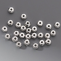 100% Real Sterling 925 Silver Through-hole Septal Beads Charm Geometry Diy Material Accessory For Bracelet Necklace S1364