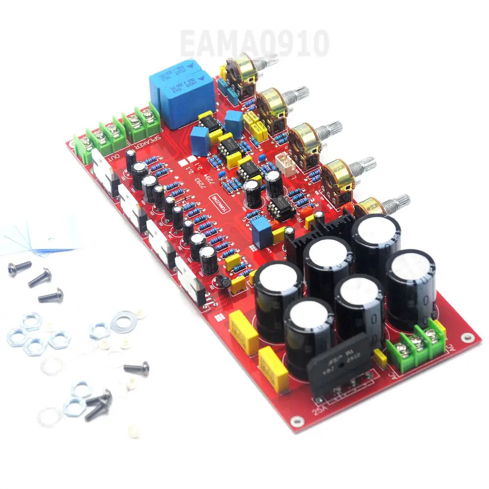 

TDA7294 2.1 2x80W+160W 6*2200UF/63V Double AC 18-28V Bass Power Amplifier Board