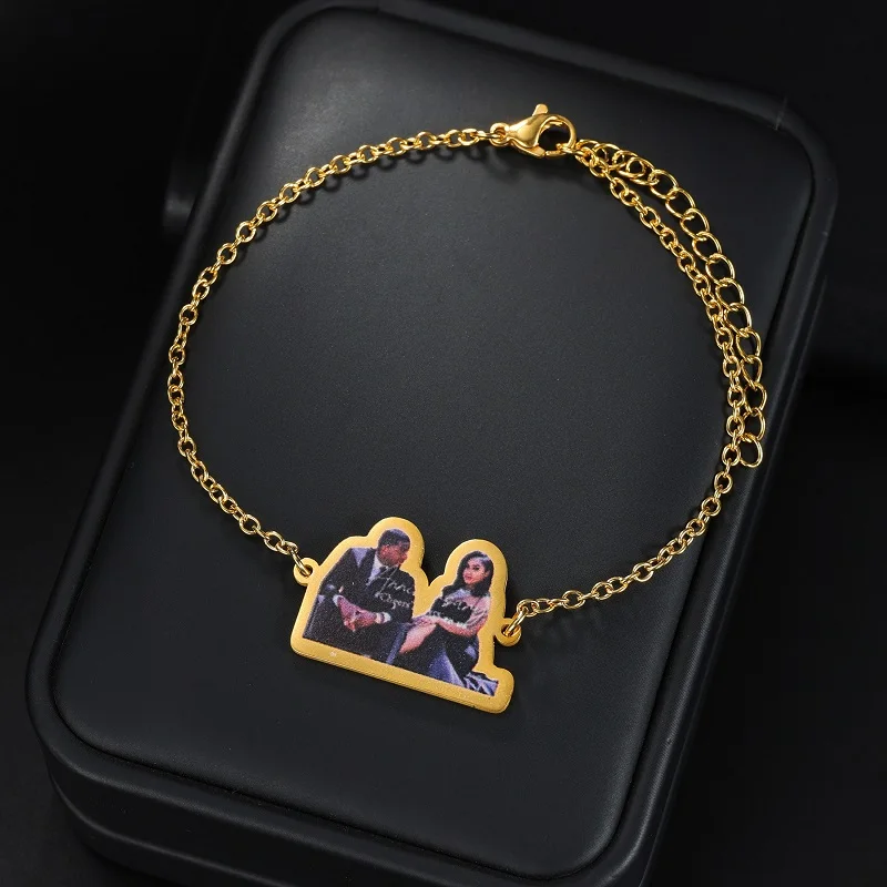 

365, персонализированный красочный персонаж, ожерелье, браслет, набор ювелирных изделий из нержавеющей стали, индивидуальное имя для женщин и девочек, табличка с именем пары