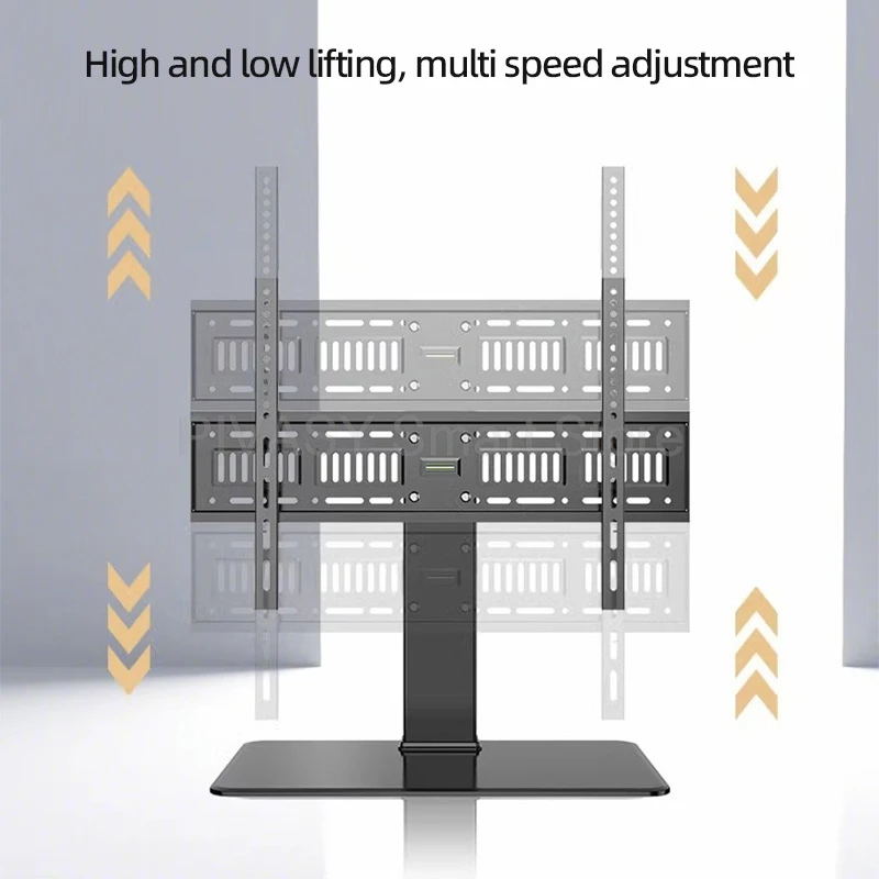 32-65 인치 데스크탑 마운트 용 범용 LCD TV 베이스 스탠드 조정 가능한 높이 3 기어 센터 거리 지원 45/55/70KG 부하