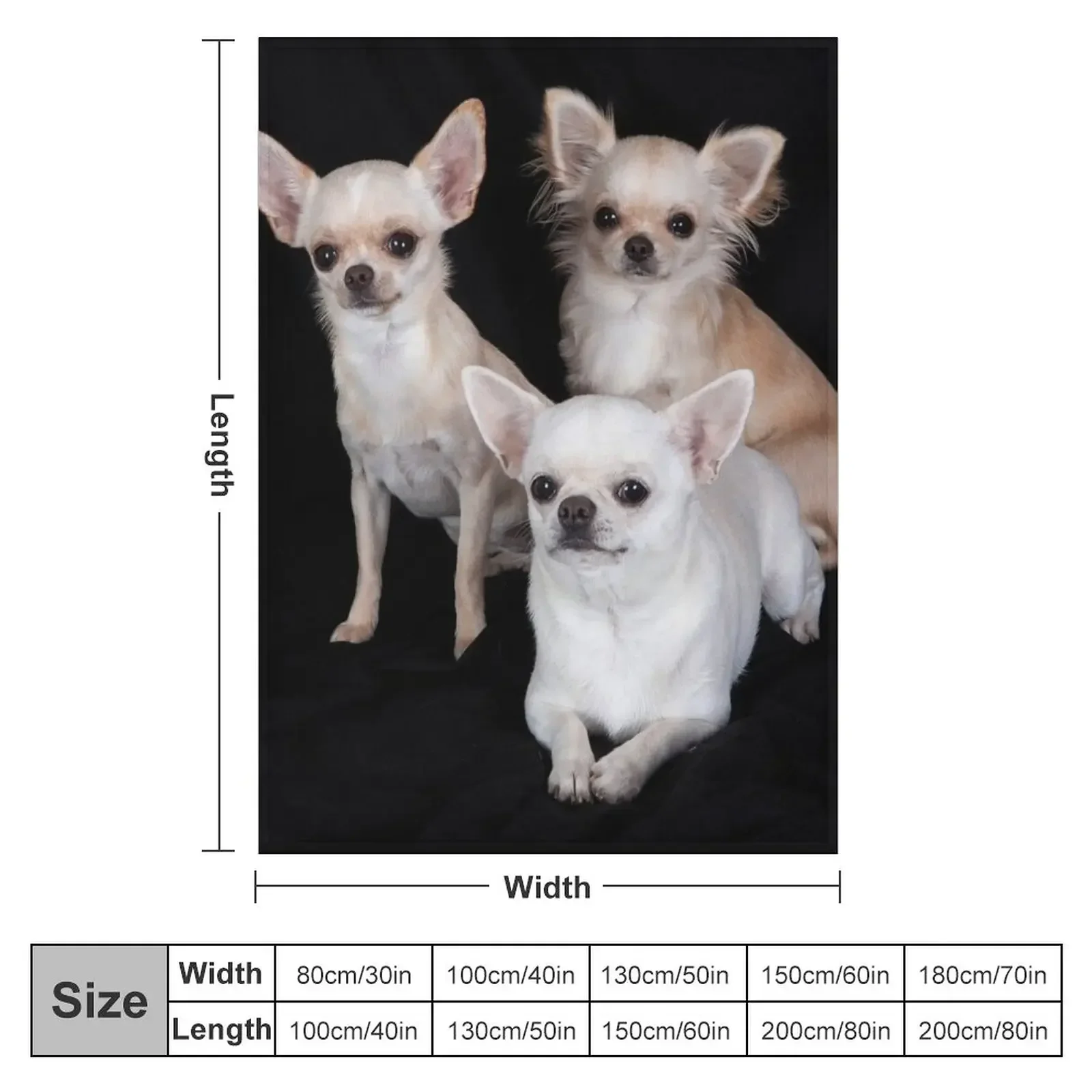 Triplet Chihuahua Throw Blanket Cute Plaid Thermal Decorative Throw Blankets