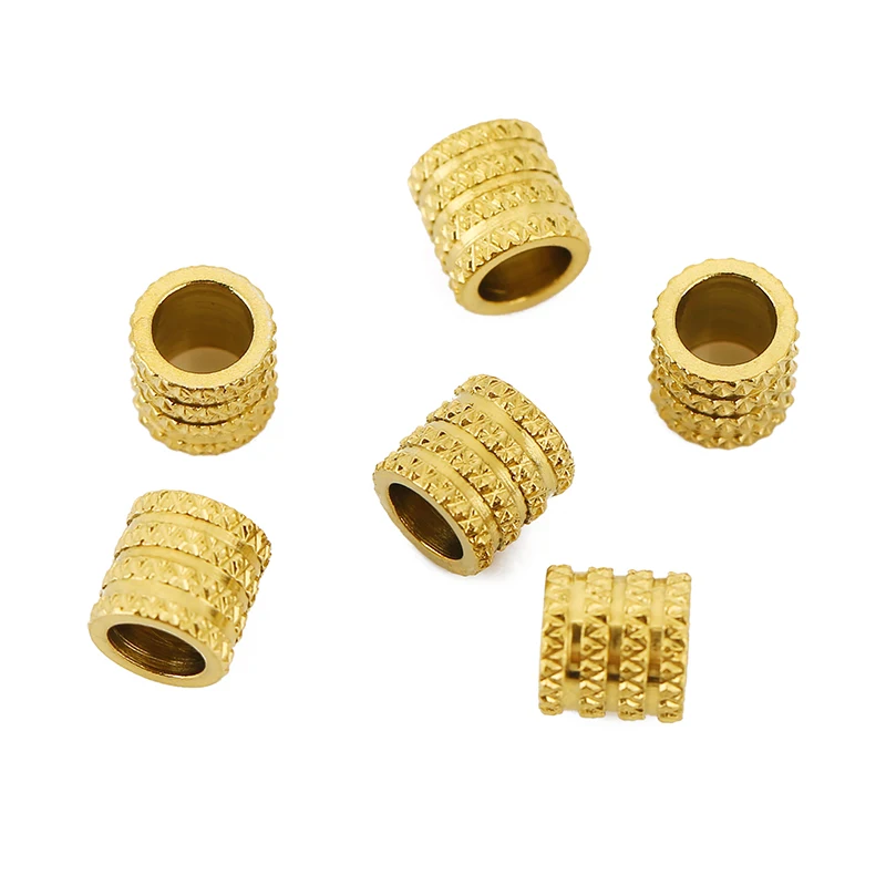 20 pezzi distanziatore in acciaio inossidabile perline 5mm 6mm 8mm colore oro metallo sciolto grande foro perline braccialetto collana gioielli che fanno risultati