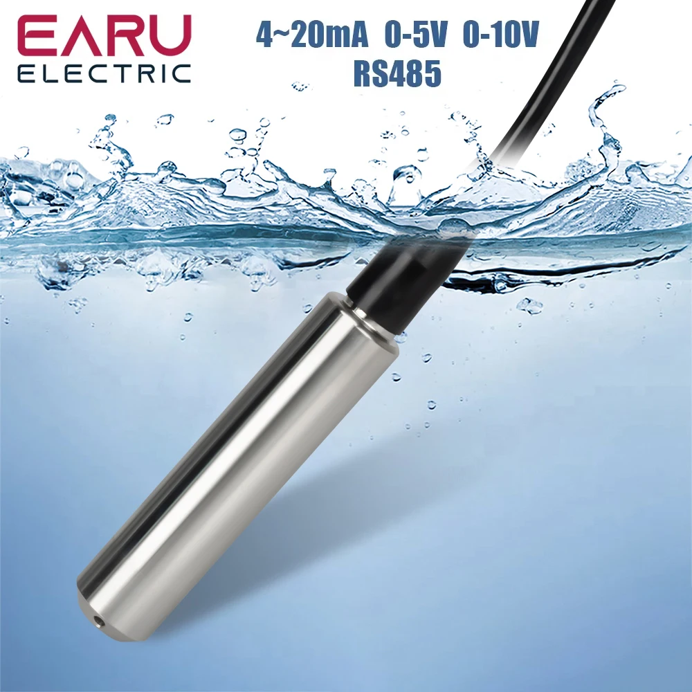 Sensor de Nível 420ma 05v 010v Rs485 Saída Transmissor de Nível Líquido Sensor de Nível de Água Sonda Detector Controlador Interruptor Flutuante