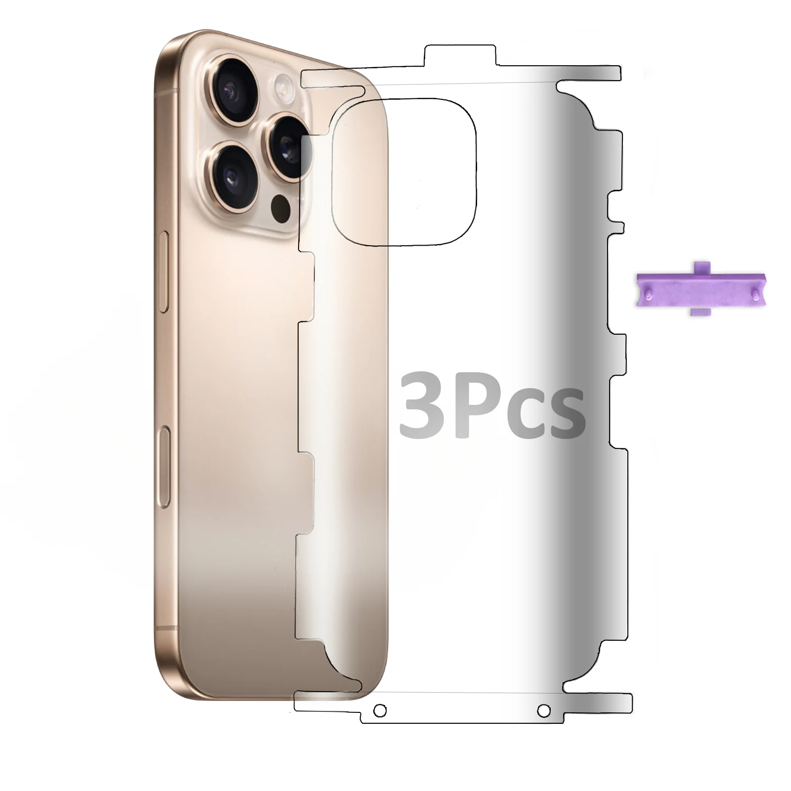 3 Stück zurück Hydro gel Gel Film für iPhone 16 Pro Max 15 Pro Max 16 plus volle Abdeckung Seitenkanten Rückseite Displays chutz folie Werkzeug