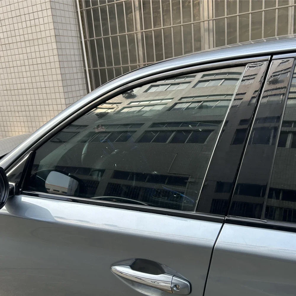Für Infiniti Q50 2013–2023, Limousine, Fenster, Chrom, Verdunkelung, ABC-Säulen, glänzende schwarze Aufkleber – Detail 5
