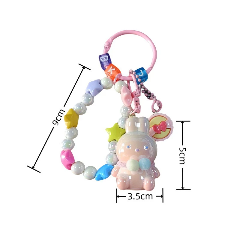 Kawaii Little Rabbit Beaded Phone Chain Cartoon Camera Chain Universal Mobile Phone Anti Loss Lanyard Backpack Decoration Gifts image 6