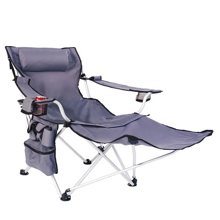 Lightweight Folding Chair Camping Reclining Beach Sun Lounger with Footrest