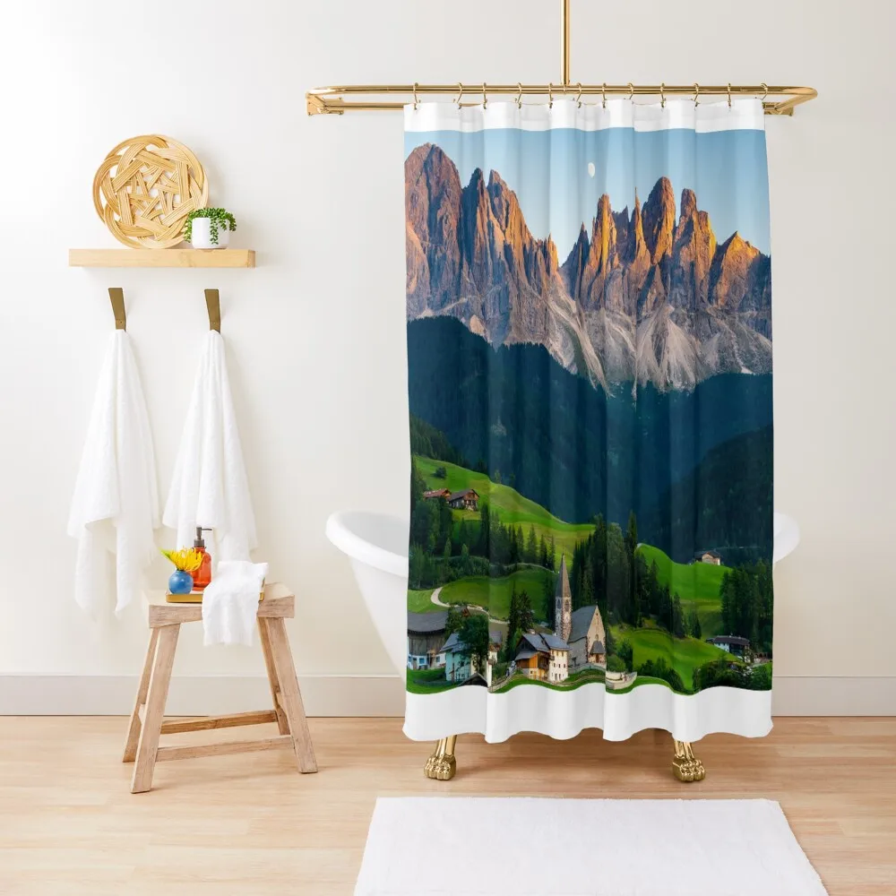 

Val di Funes - Dolomites - ITALY Shower Curtain Waterproof Fabric Shower Elegant Bathroom Curtain