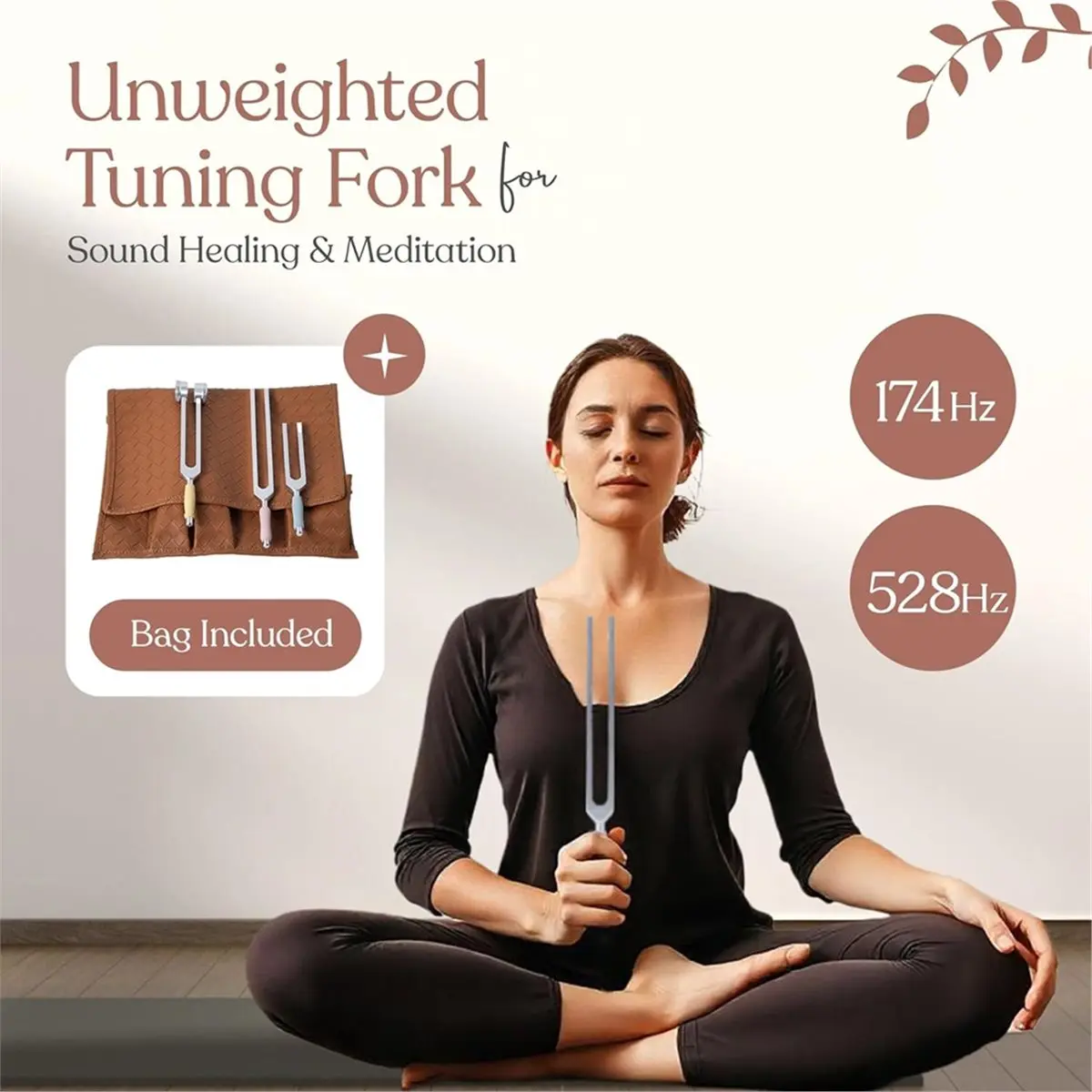 Tuning Forks for Healing Set, Including Four Frequency 128Hz, 136.1Hz, 174Hz, 528Hz Yoga and Meditation Accessories