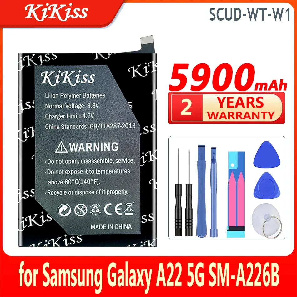 KiKiss Powerful Battery SCUD-WT-W1 SCUDWTW1 5900mAh for Samsung SM-A226B for Galaxy A22 5G SMA226B High Capacity Bateria