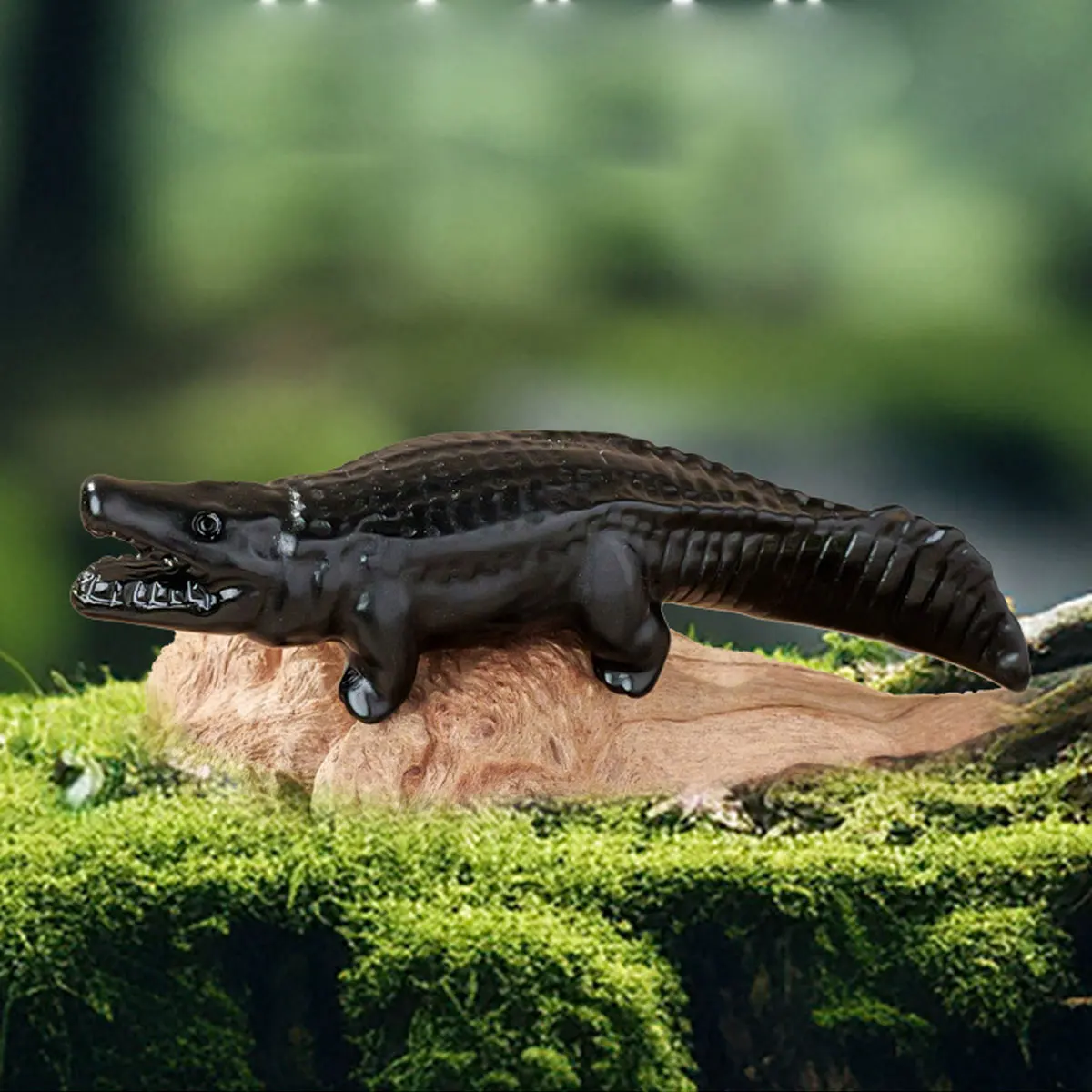 

1 шт., натуральный кристалл, обсидиан, крокодил, орнамент, кристалл, необработанный камень, резьба по животным, креативное украшение для рабочего стола, фэн-шуй