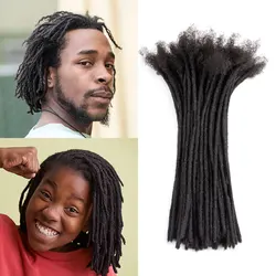 Dreadlock Extensions Human Hair 0.2 0.4 0.6 0.8cm Thickness Full Handmade Loc Extensions for Men Women Can be Bleached 4-18 Inch