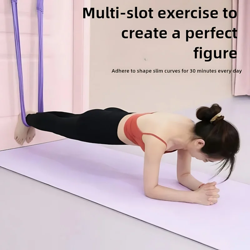 

1 шт. дверной воздушный гамак для йоги (68x150 см) для домашнего фитнеса и растяжки (фиолетовый)