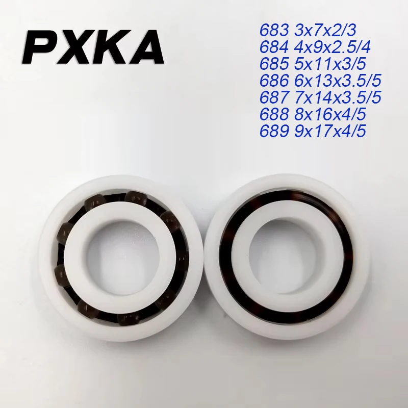 2/10Pcs 3x7x3 4x9x4 5x11x5 6x13x5 7x14x5 Plastic Bearing POM Bearings 683 684 685 686 687 688 689 Corrosion-Resistant Waterproof