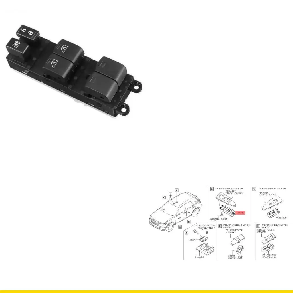 

SZCH 25401CG710 Electric Automotive Power Window Control Switches for FX35 S50 Replacement Window Glass Lifters