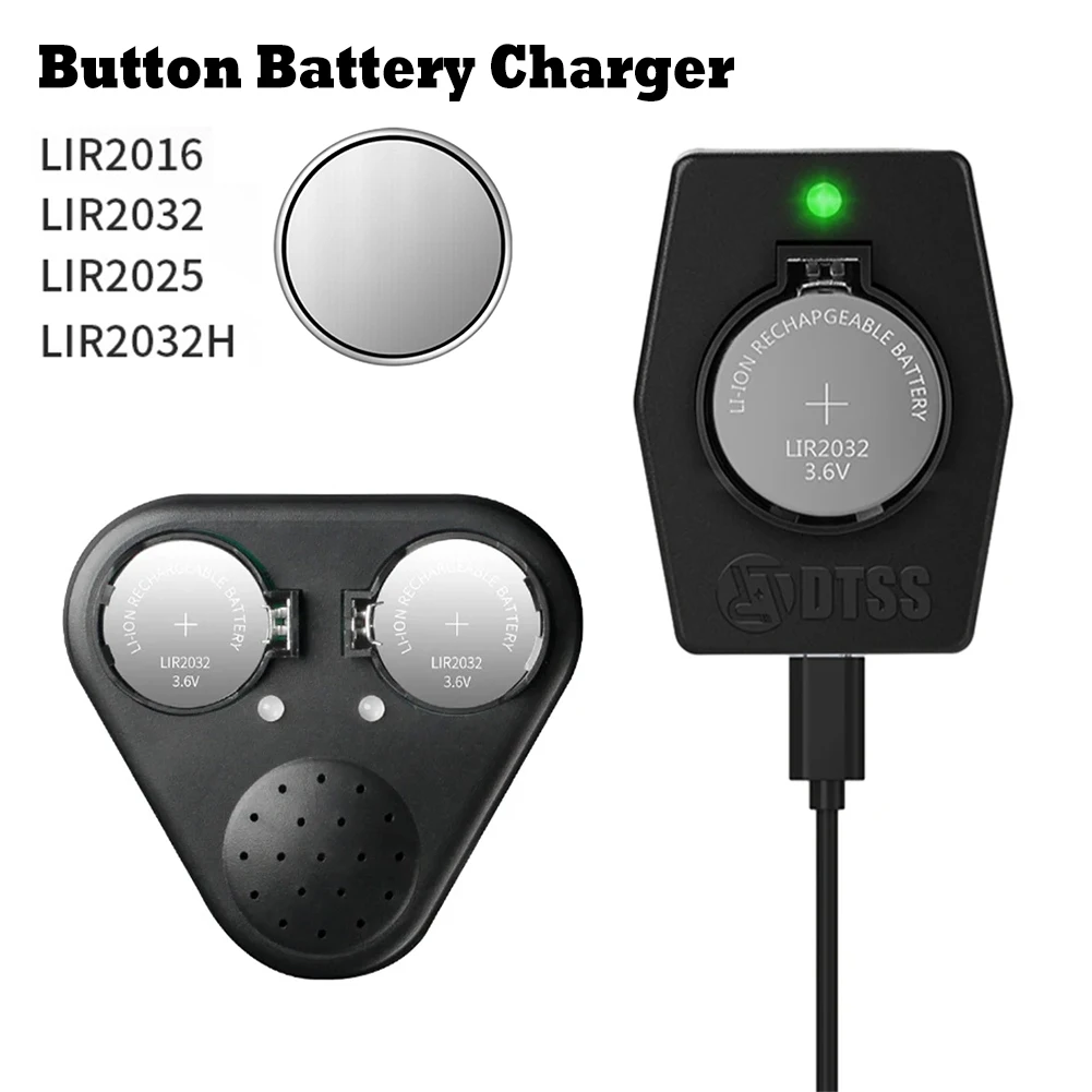 Portable Mini Button Cell Battery Charger LIR2032H LIR1632 LIR2025 LIR2016 Type-C Charging 3.6V Li-ion Cell Batteries Charger