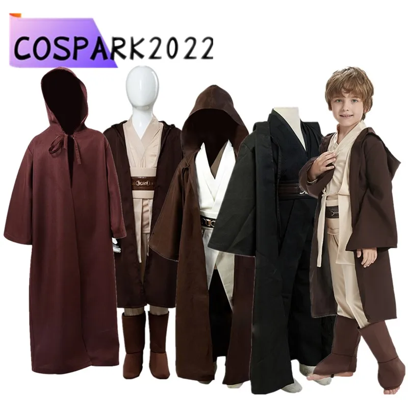 

Детский/Детский карнавальный костюм Анакин, плащ Ван, космический боевой рыцарь, халат с поясом, карнавальный костюм на Хэллоуин