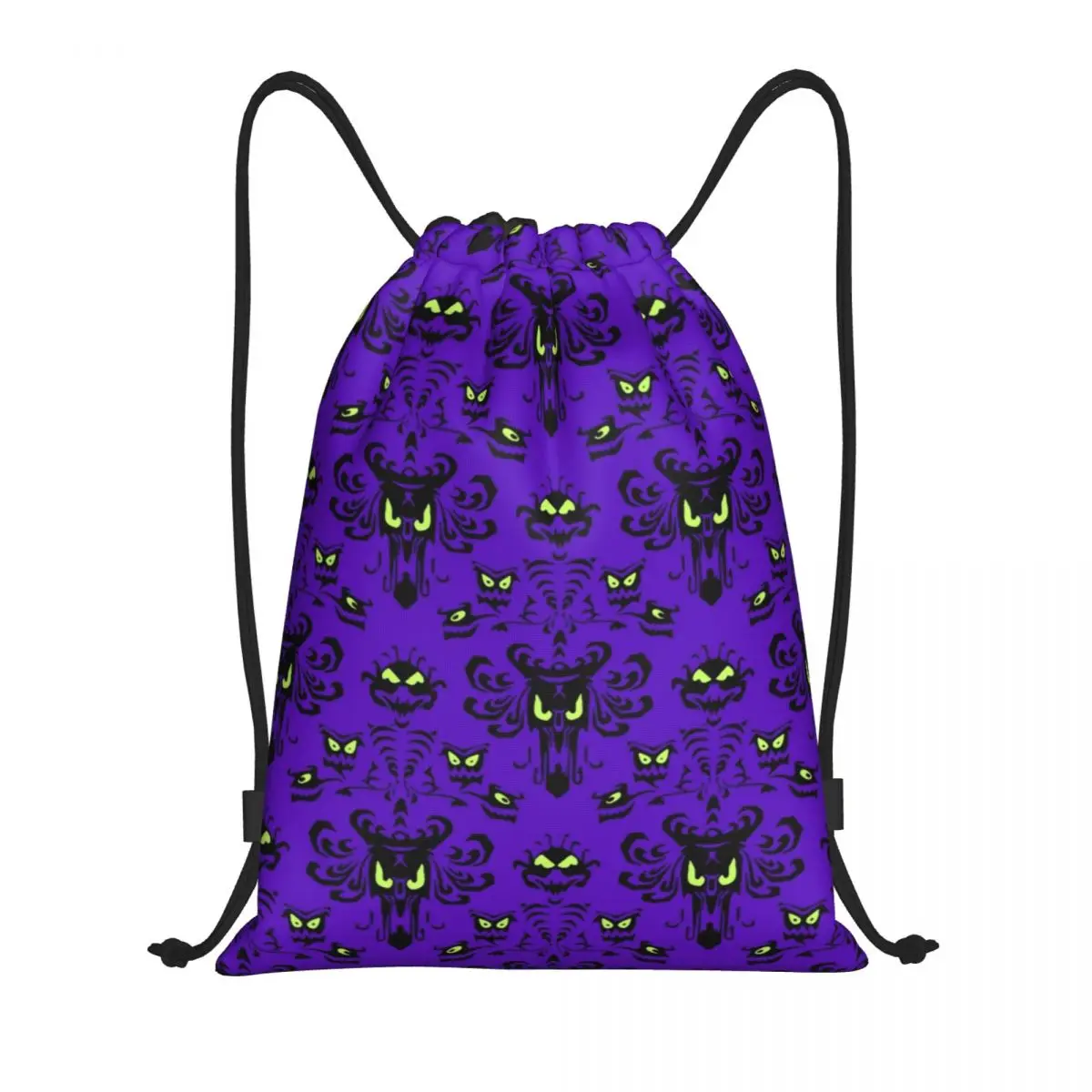 Mochila con cordón personalizada para hombre y mujer, bolso ligero con diseño de fantasmas, perfecto para Halloween, gimnasio y Deportes